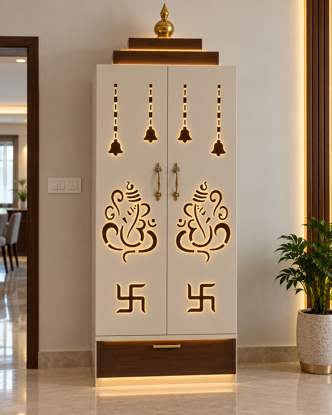 Custom pooja unit design for a Ramapuram Chennai home