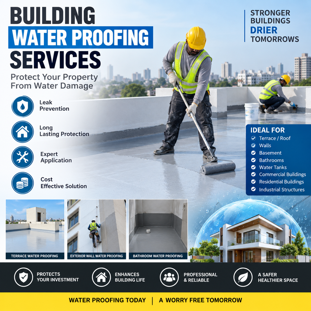 Building terrace waterproofing service in Gerugambakkam Chennai