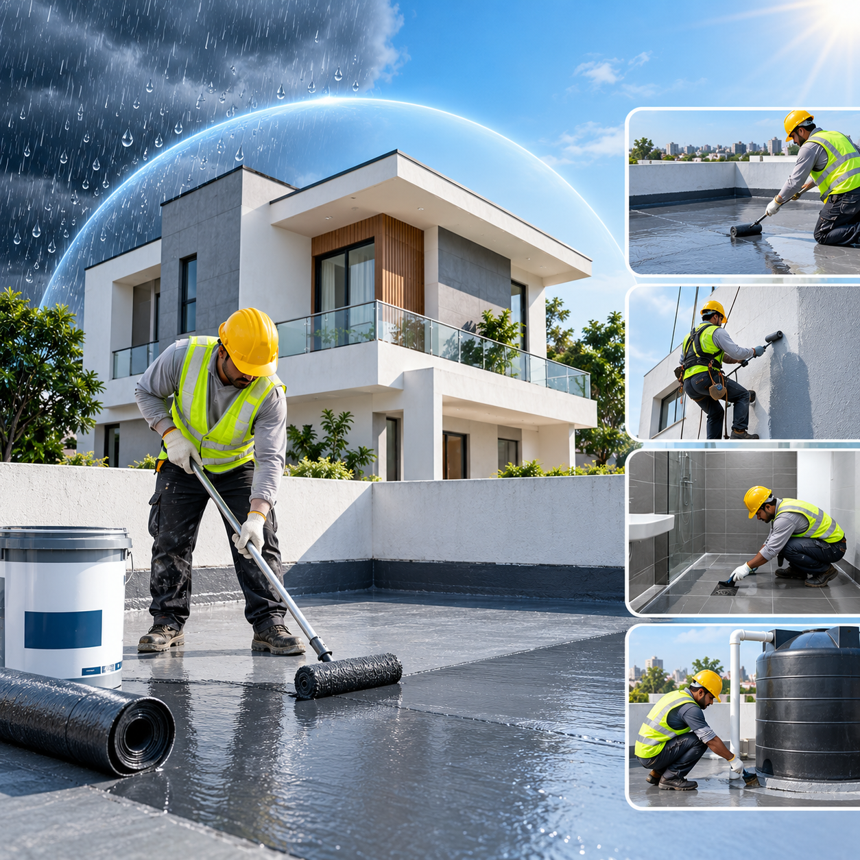 Building terrace waterproofing service in Porur Kovur Chennai